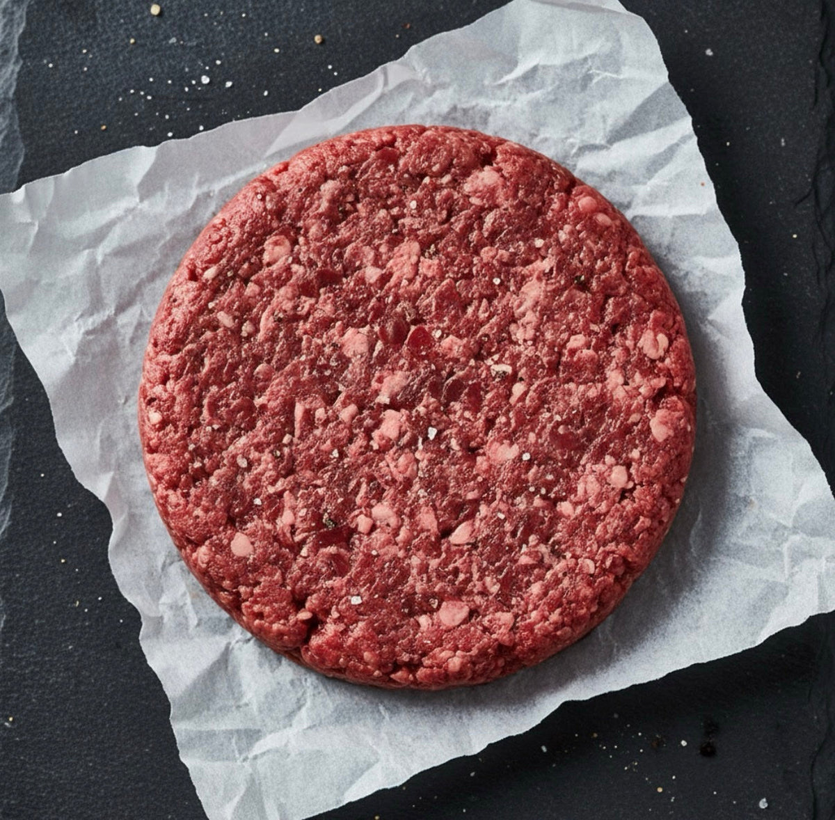 Raw bison patty