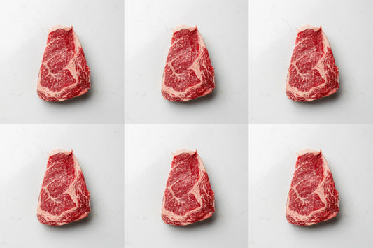 Six grass fed ribeye steaks